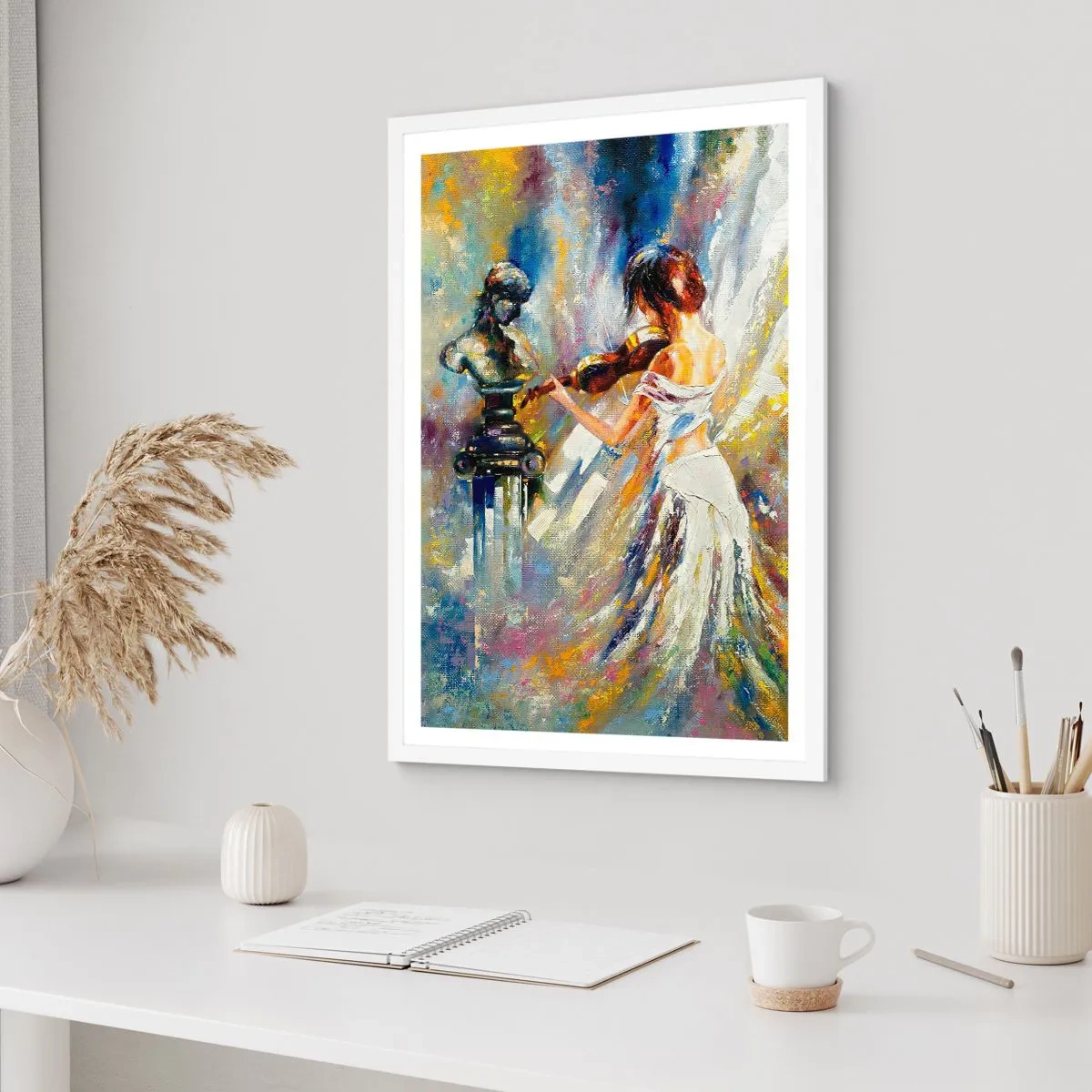 Poster in cornice bianca - Ravvivare con il sentimento - 70x100 cm