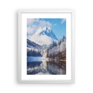 Poster in cornice bianca - Il custode innevato - 30x40 cm