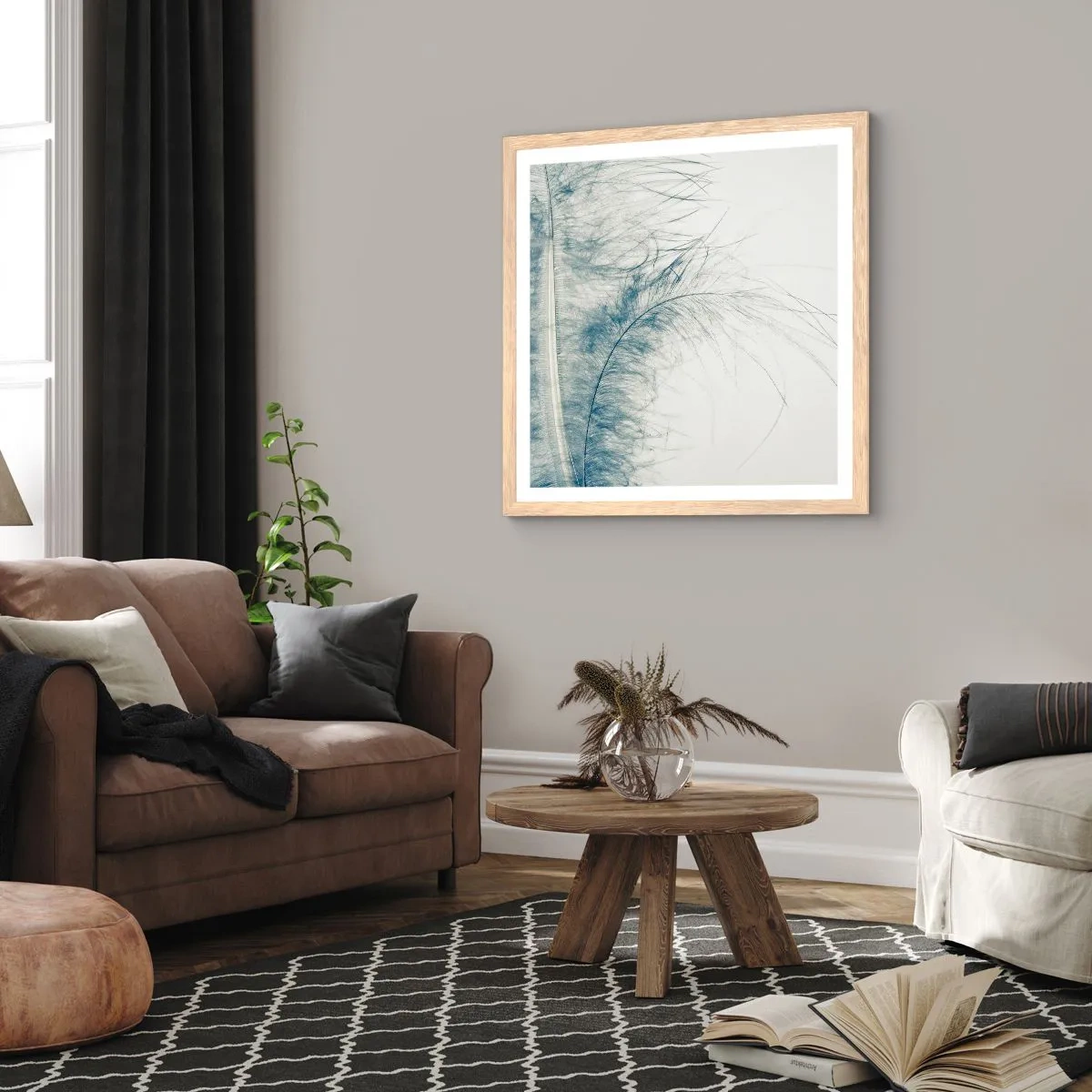 Poster in cornice rovere chiaro - Il sussurro della natura - 50x50 cm