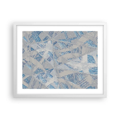 Poster in cornice bianca - Nel labirinto grigioblu - 50x40 cm