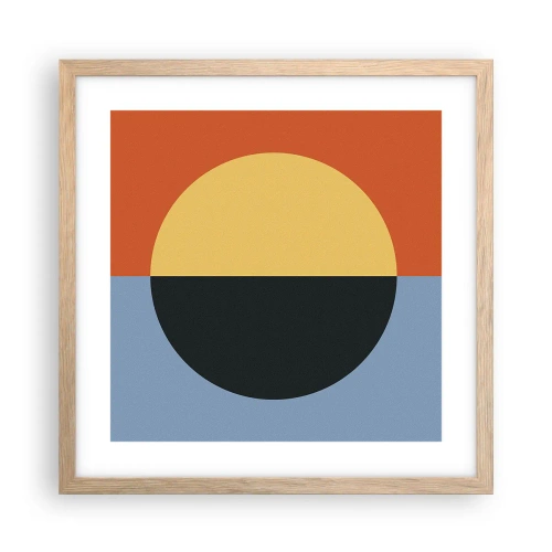 Poster in cornice rovere chiaro - Composizione di caldo e freddo - 40x40 cm