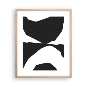 Poster in cornice rovere chiaro - Positivo - negativo - 40x50 cm