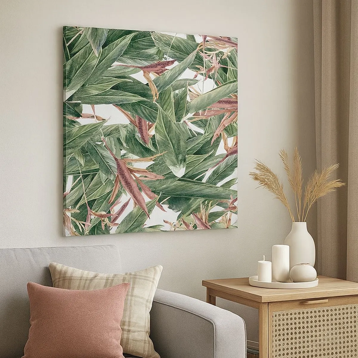 Quadro su tela - Stampe su Tela - Macchia smeraldo e lilla - 30x30 cm