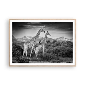 Poster in cornice rovere chiaro - Alta classe in Africa - 100x70 cm