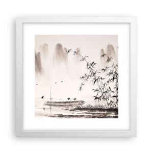 Poster in cornice bianca - Il silenzio dei campi di riso - 30x30 cm