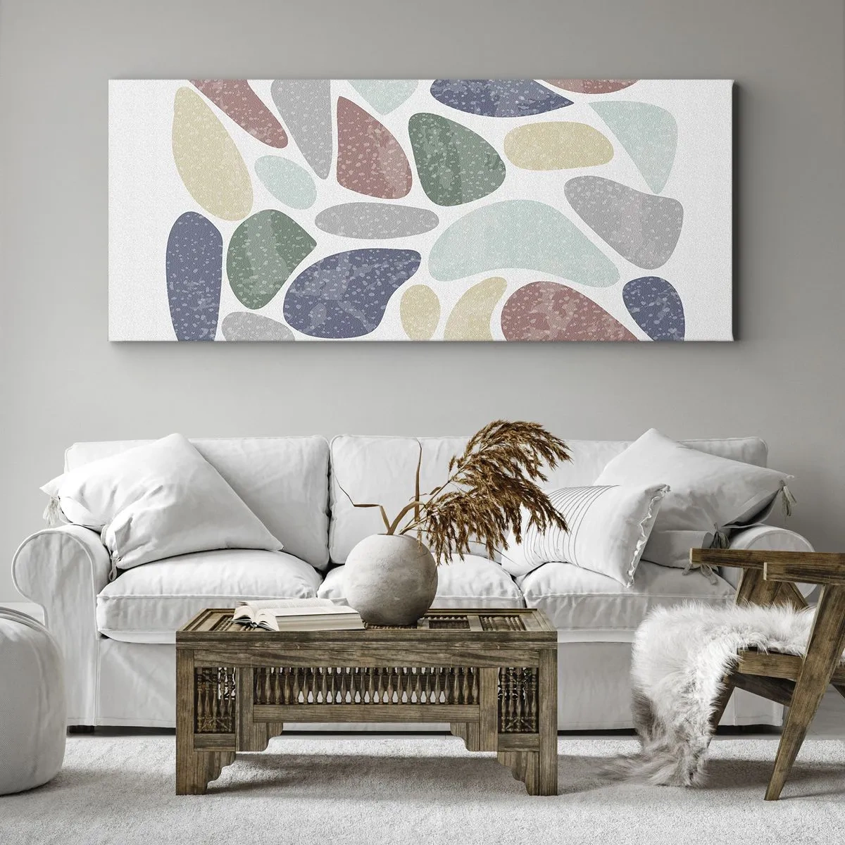 Quadro su tela - Stampe su Tela - Mosaico di colori incipriati - 100x40 cm