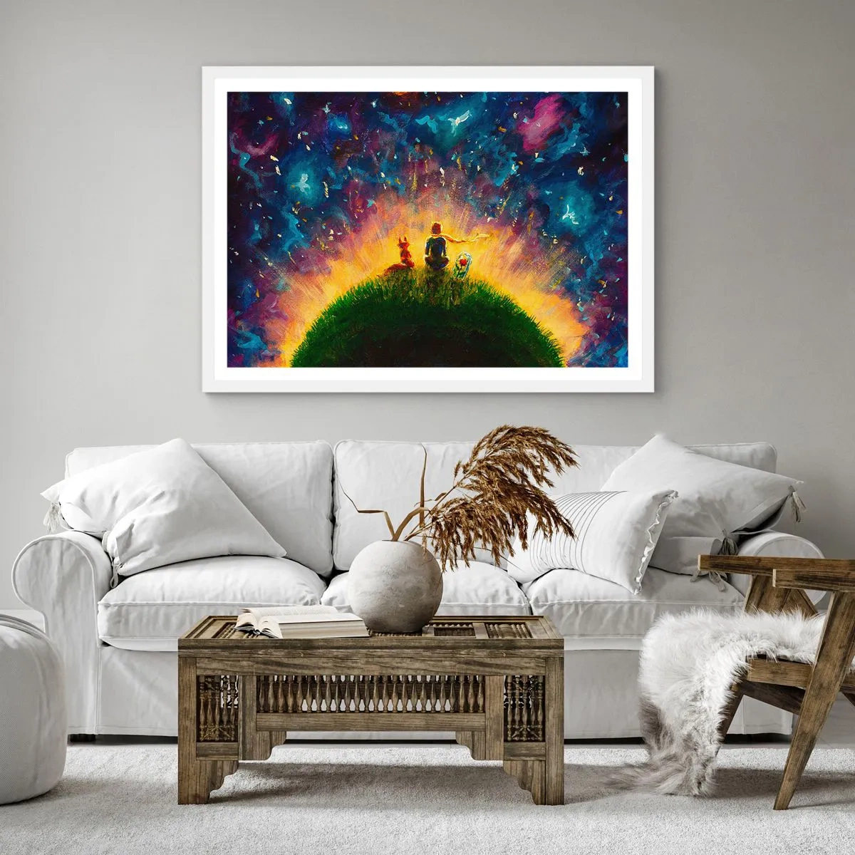 Poster in cornice bianca - Amore e amicizia: l'intero mondo - 30x30 cm