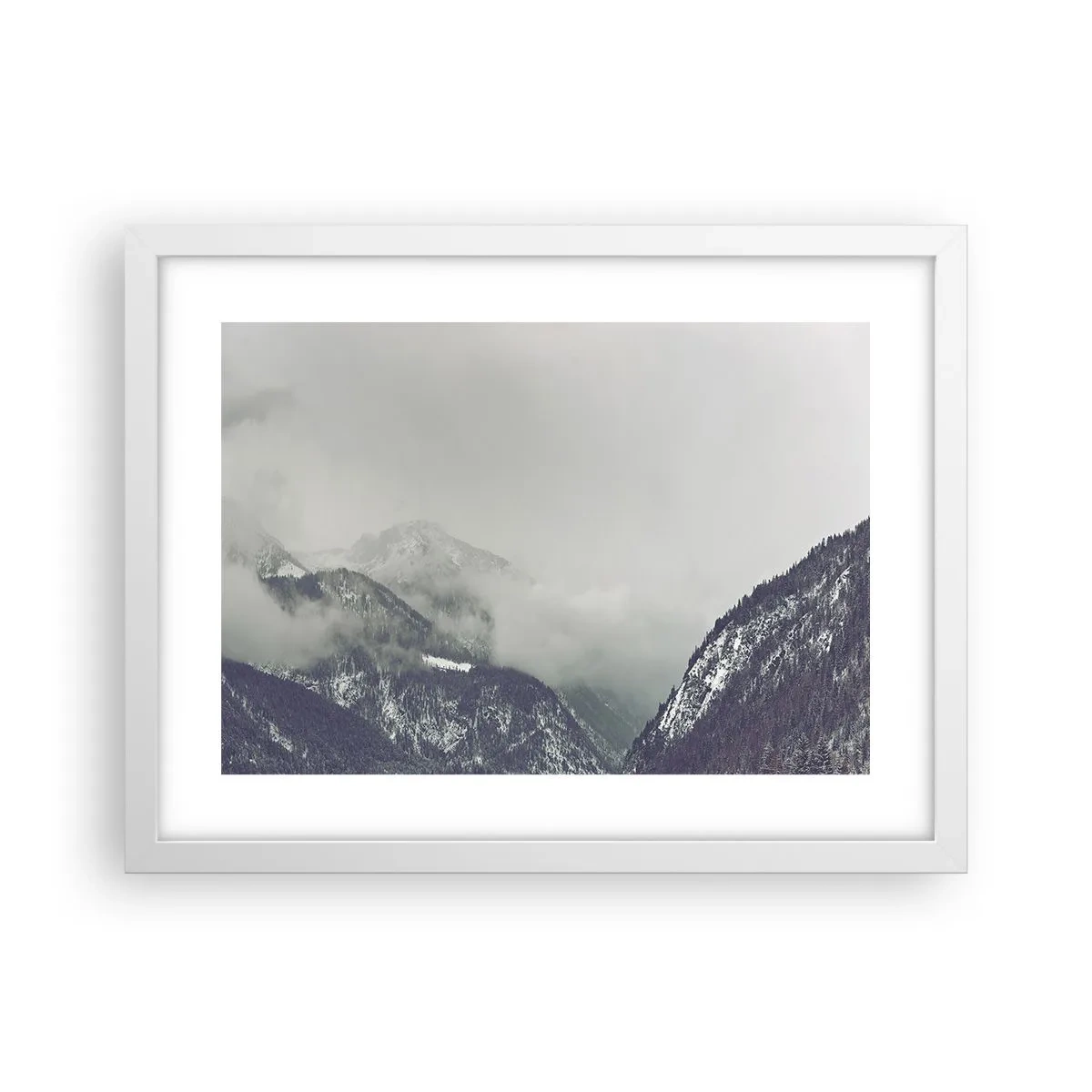 Poster in cornice bianca - La valle delle nebbie - 40x30 cm