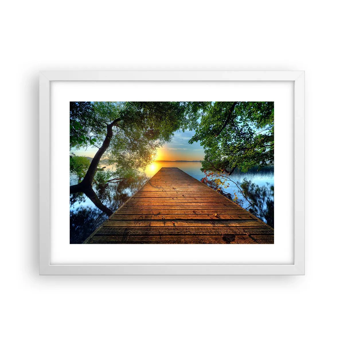 Poster in cornice bianca - Non avere fretta, siediti - 40x30 cm