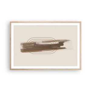 Poster in cornice rovere chiaro - Un soffio di grigio - 91x61 cm