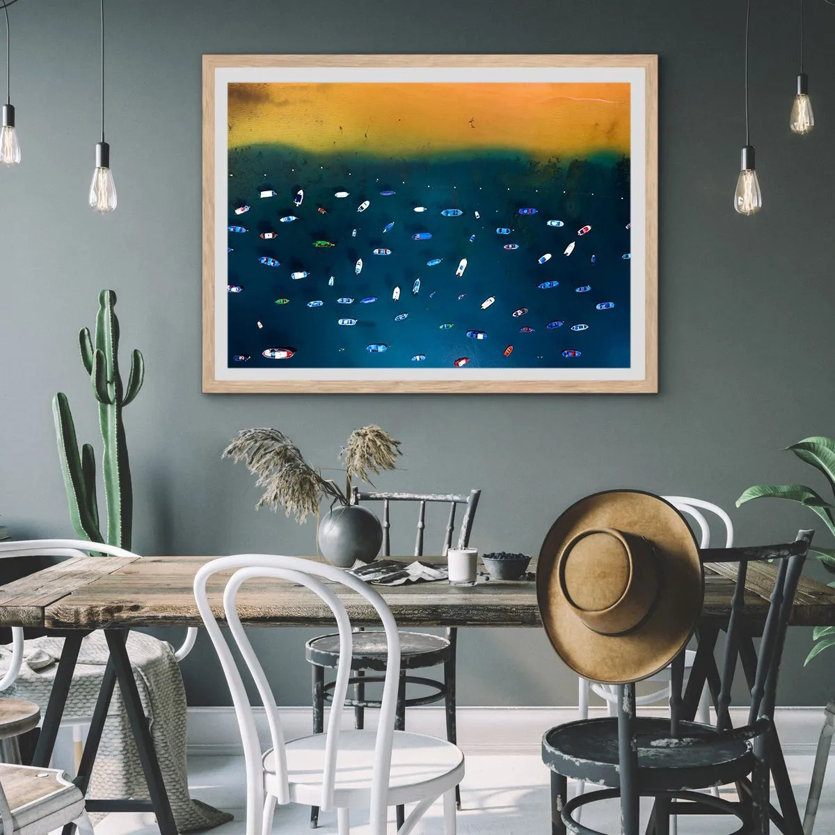 Poster in cornice rovere chiaro - Il gioco delle vacanze - 100x70 cm