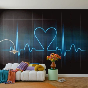 Fotomurali Autoadesivo Deluxe Sticker - Al ritmo del cuore - Grafica, Cuore, Pezzo - 100x70 cm