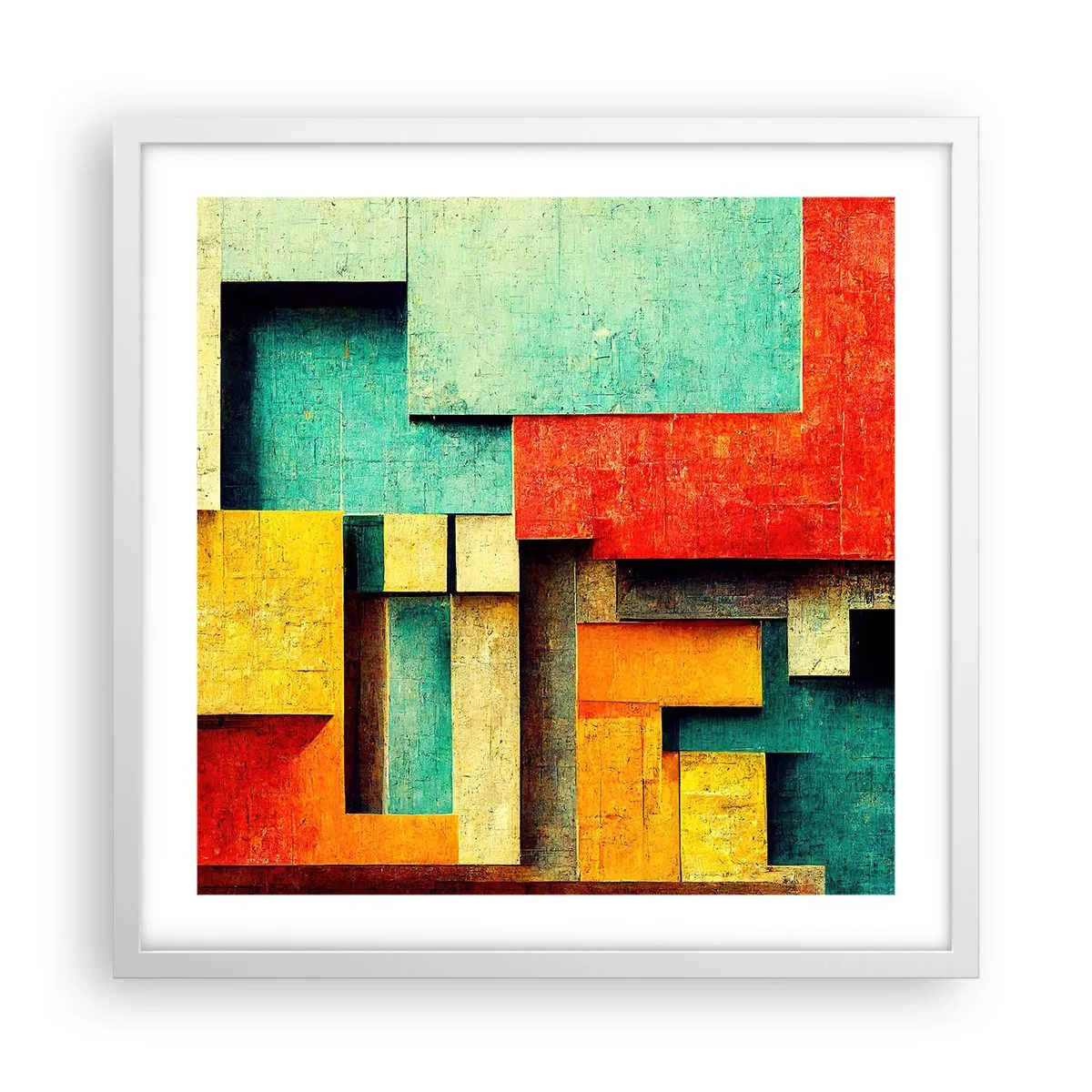 Poster in cornice bianca - Il festival degli angoli retti - 50x50 cm