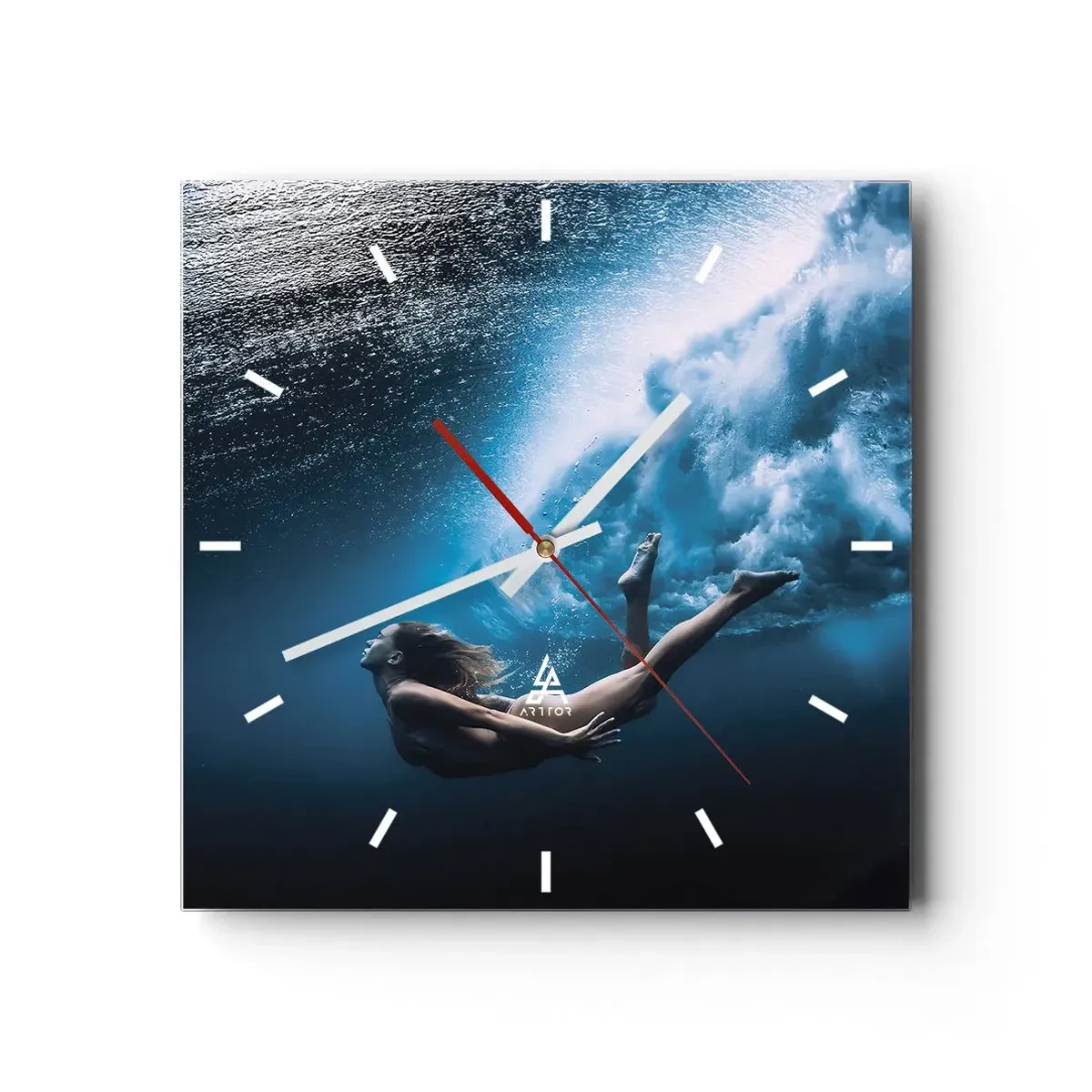Orologio da parete - Orologio in Vetro - Moderna sirena - 40x40 cm
