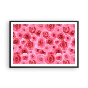 Poster in cornice nera - Rose in alto e in basso - 91x61 cm