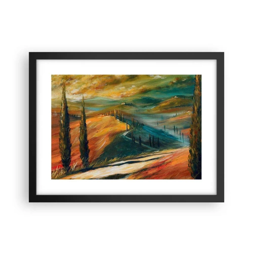 Poster in cornice nera - Paesaggio toscano - 40x30 cm