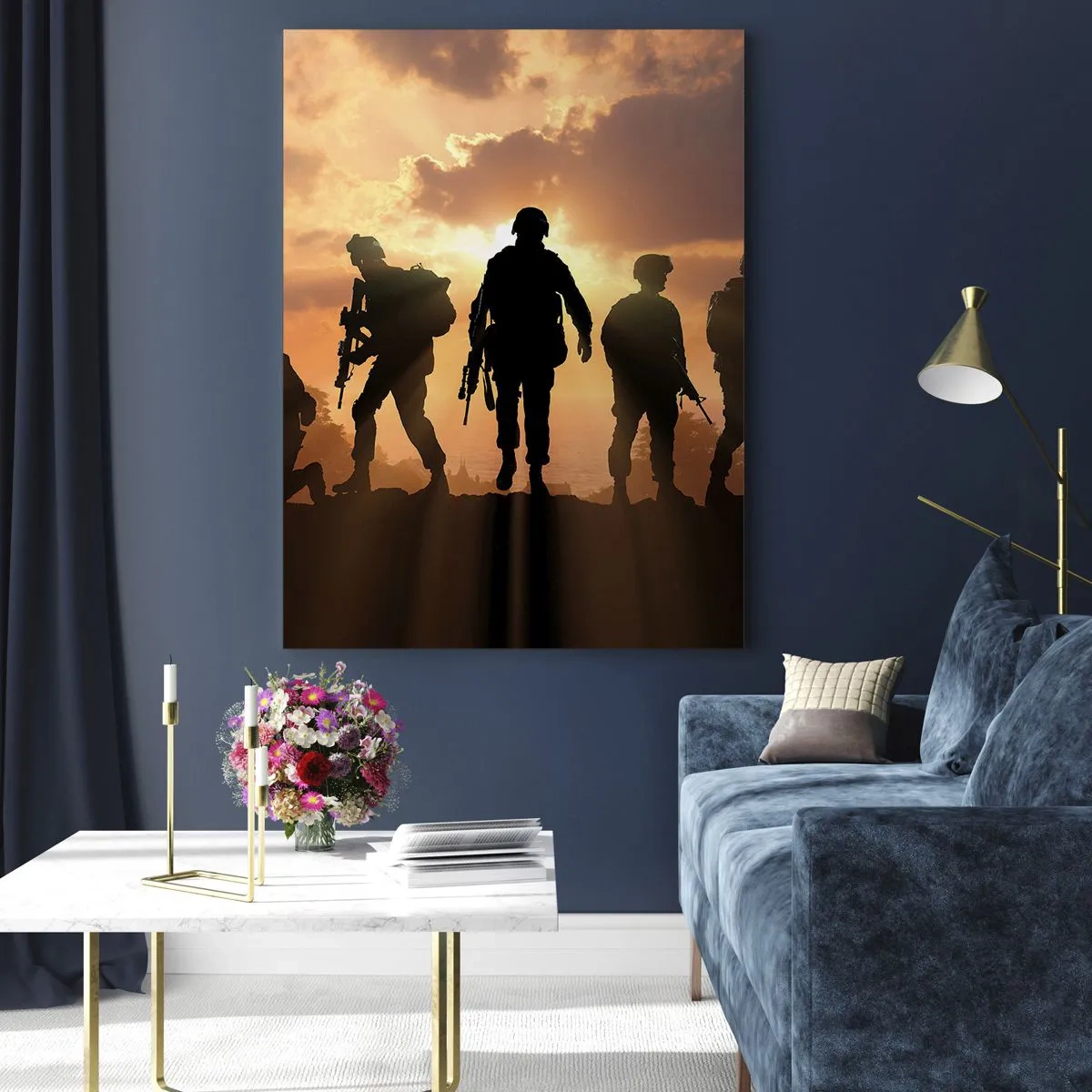 Quadro su vetro - Fratelli d'armi - 50x70cm - Brothers in arms - Decorazione murale moderna per soggiorno e camera da letto ARTTOR