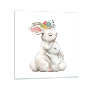 Quadro su vetro - Da mamma si sta meglio - 70x70 cm