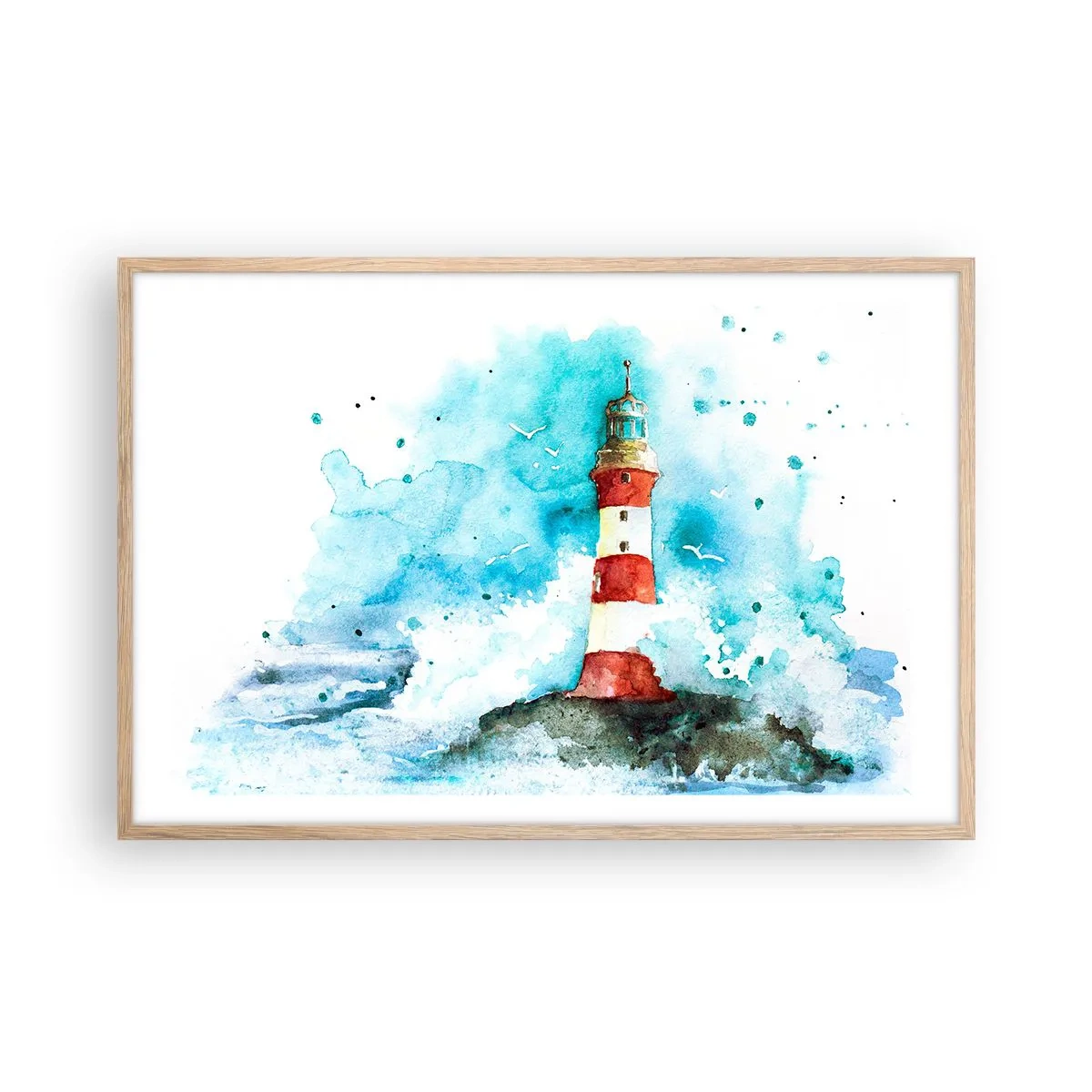 Poster in cornice rovere chiaro - L'unità dei quattro elementi - 91x61 cm