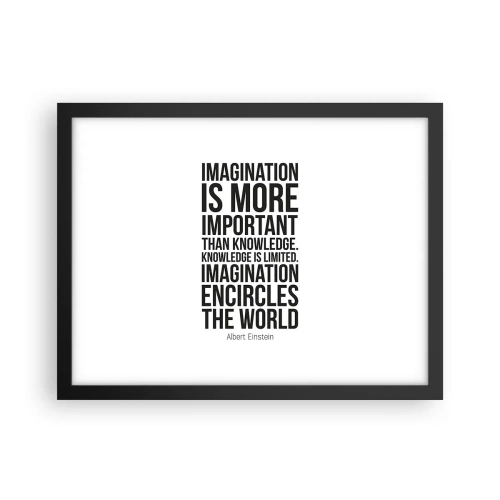 Poster in cornice nera - Einstein sul potere dell'immaginazione - 40x30 cm