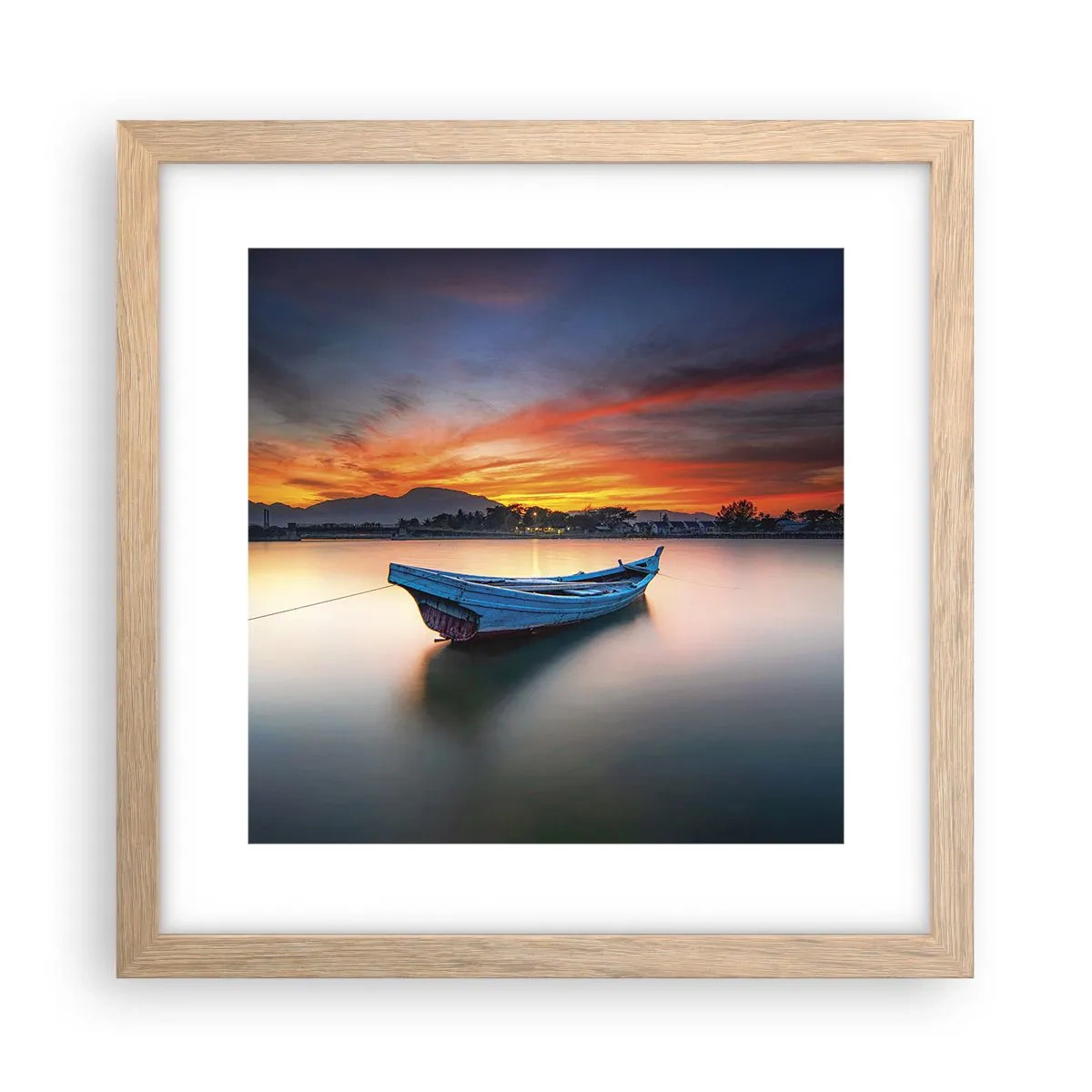 Poster in cornice rovere chiaro - Viene una notte buona - 30x30 cm