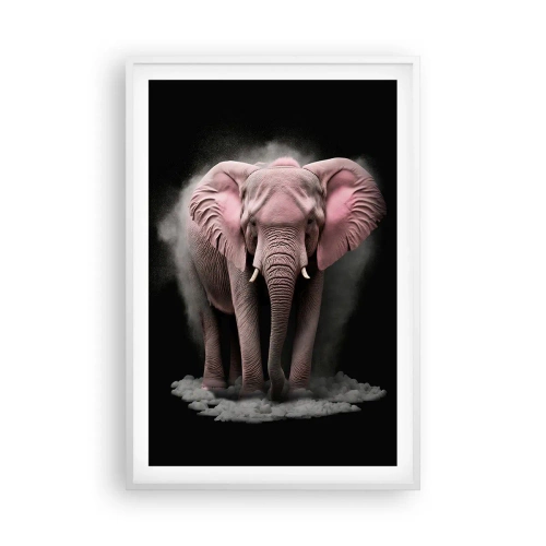 Poster in cornice bianca - Non pensare all'elefante rosa! - 61x91 cm