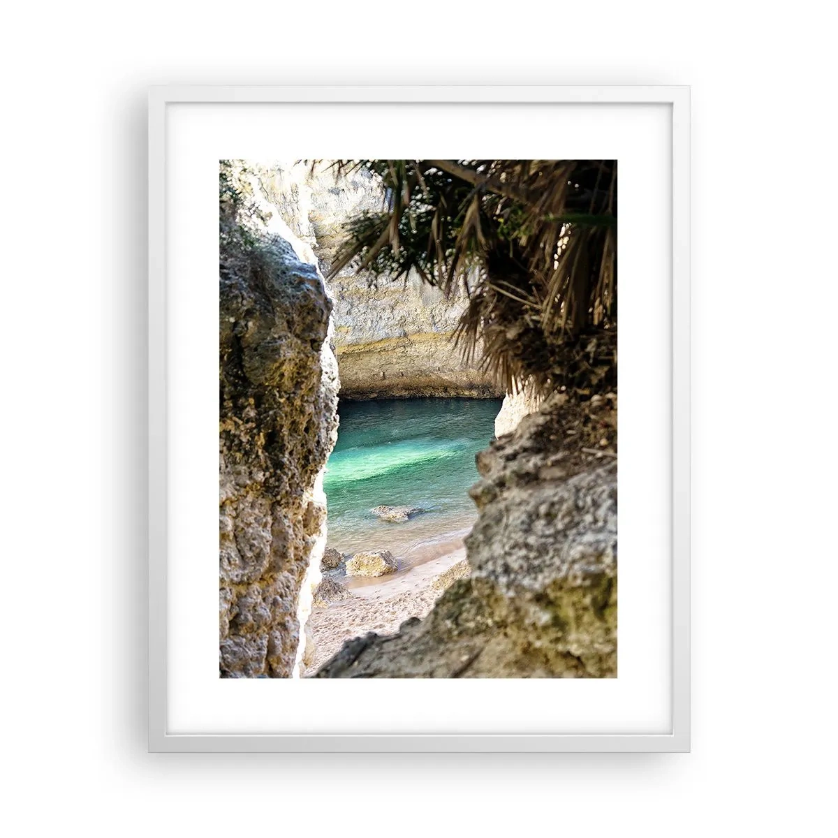 Poster in cornice bianca - La baia turchese - 40x50 cm