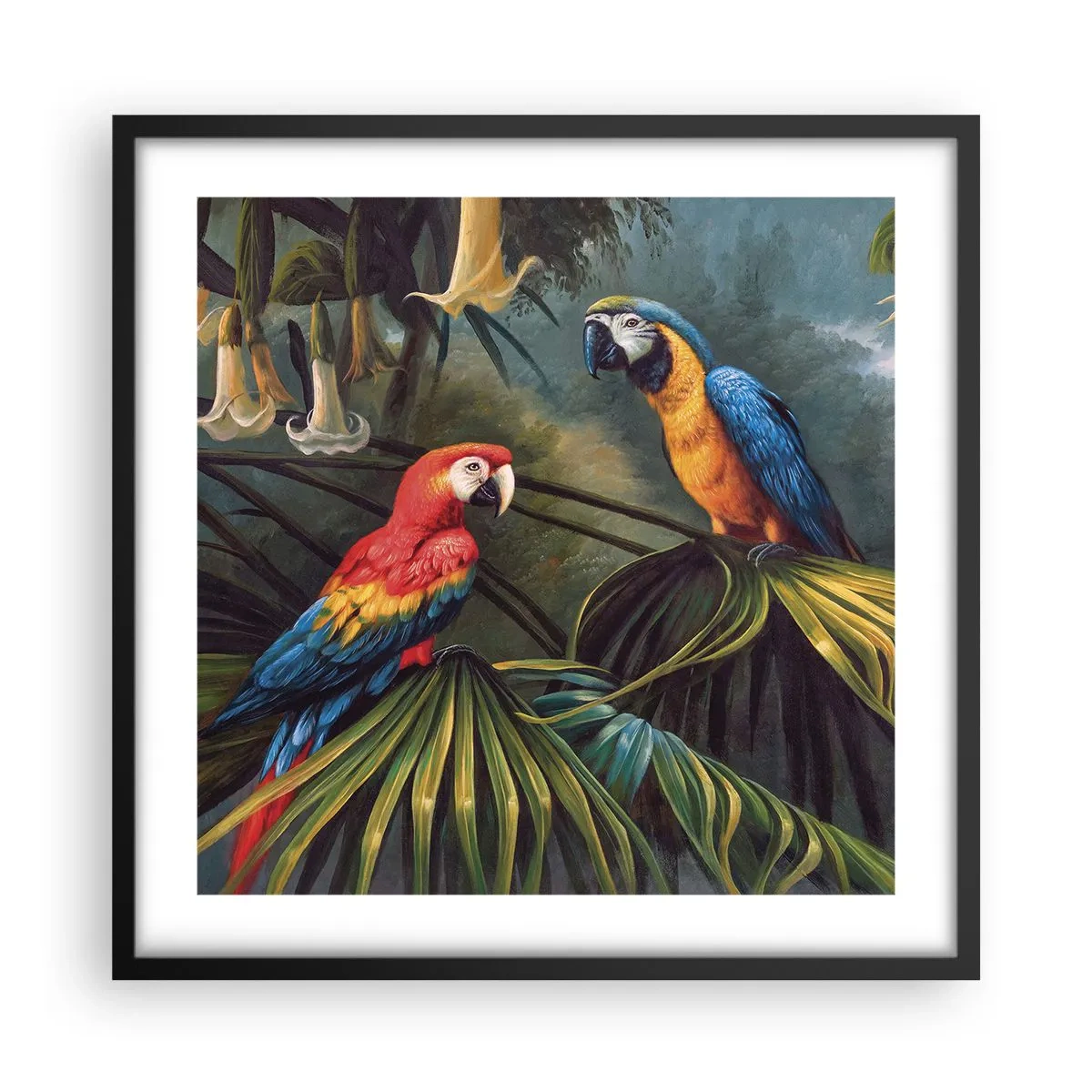 Poster in cornice nera - Romanticità ai tropici - 50x50 cm