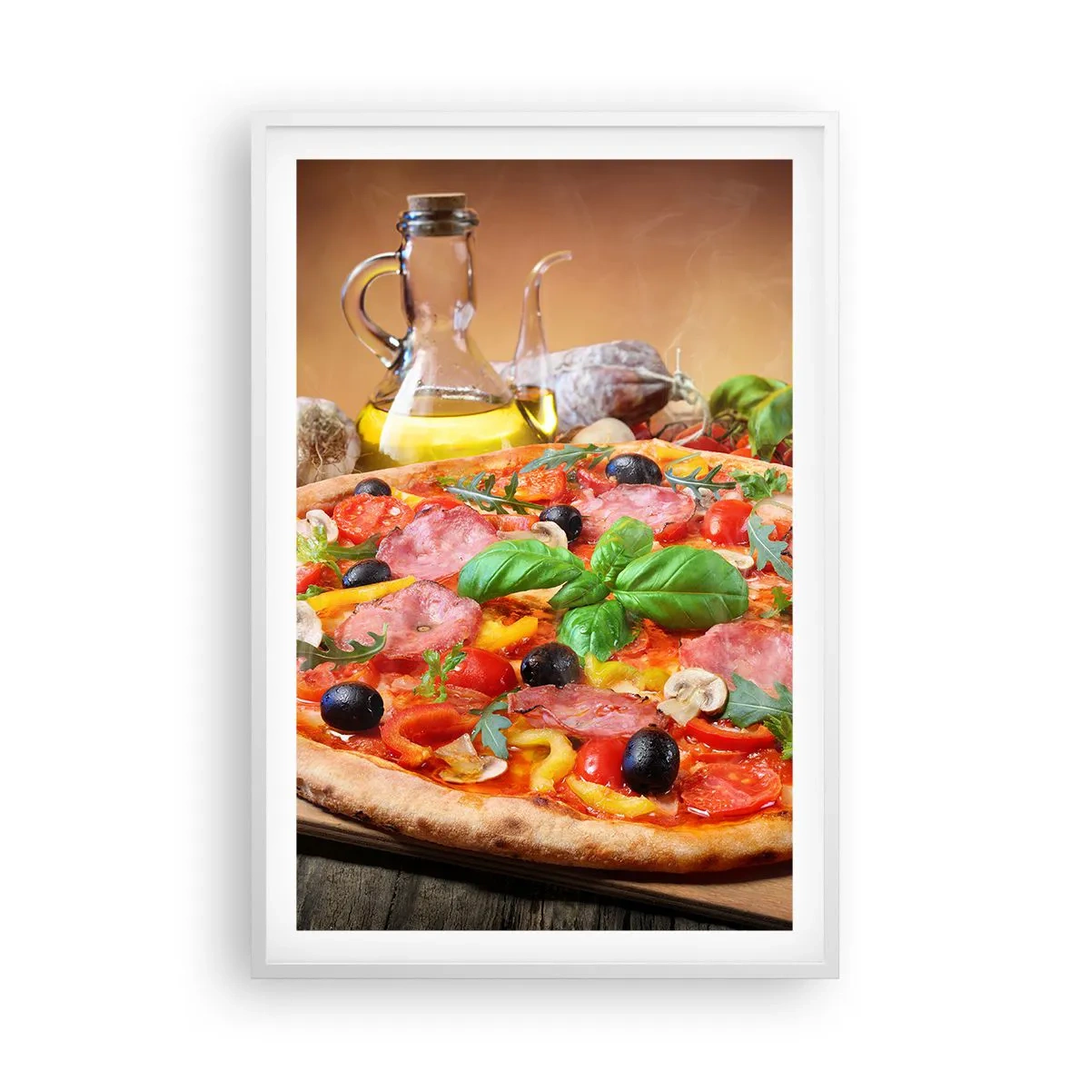 Poster in cornice bianca - Con gusto veramente italiano - 61x91 cm