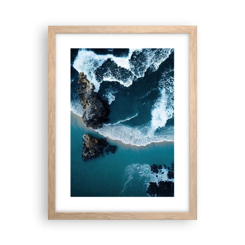 Poster in cornice rovere chiaro - Avvolte dalle onde - 30x40 cm