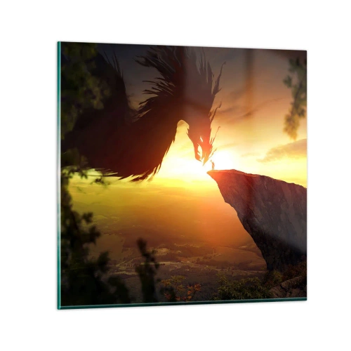 Quadro su vetro - Il cacciatore di draghi - 60x60 cm