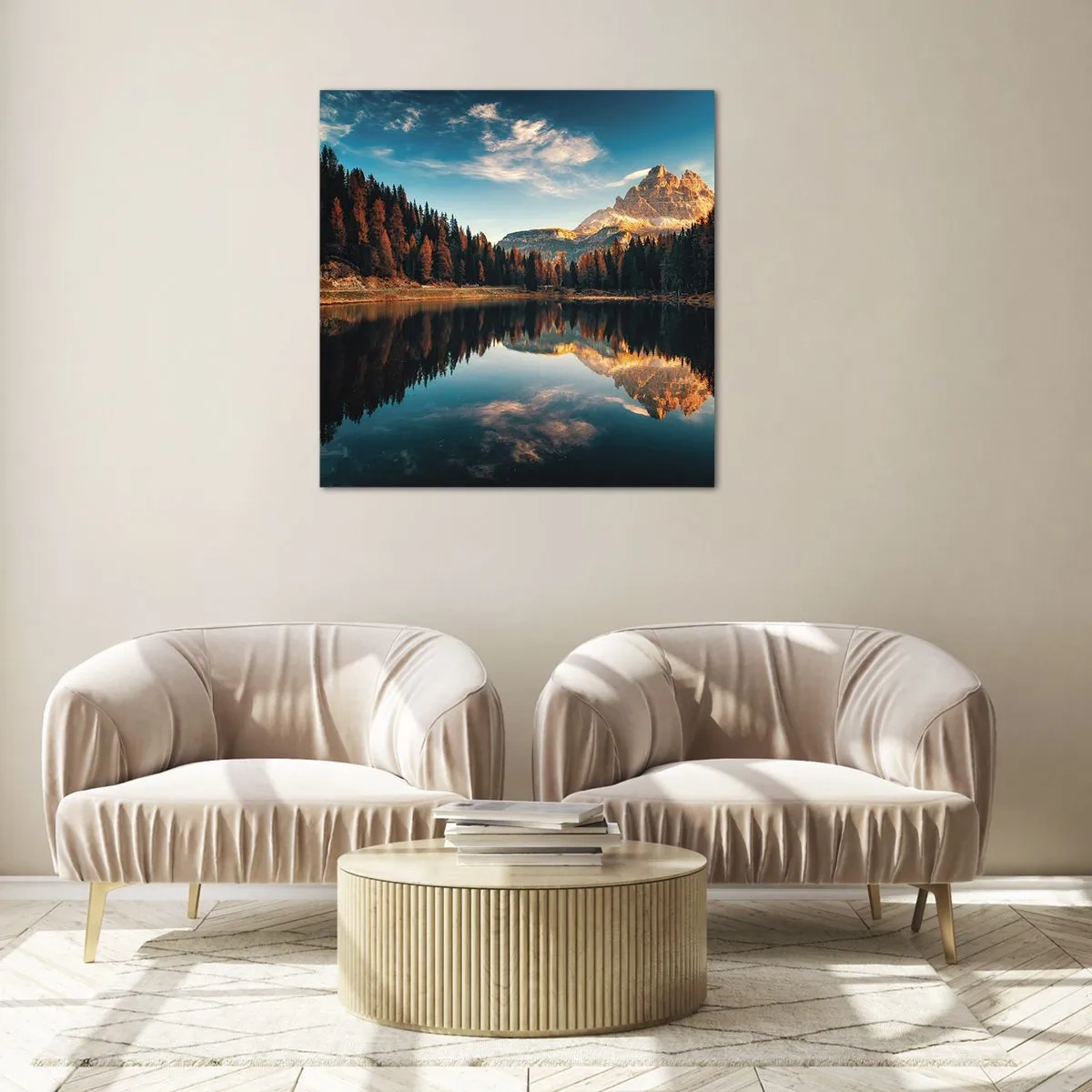 Quadro su vetro - Paesaggio doppio - 70x70 cm