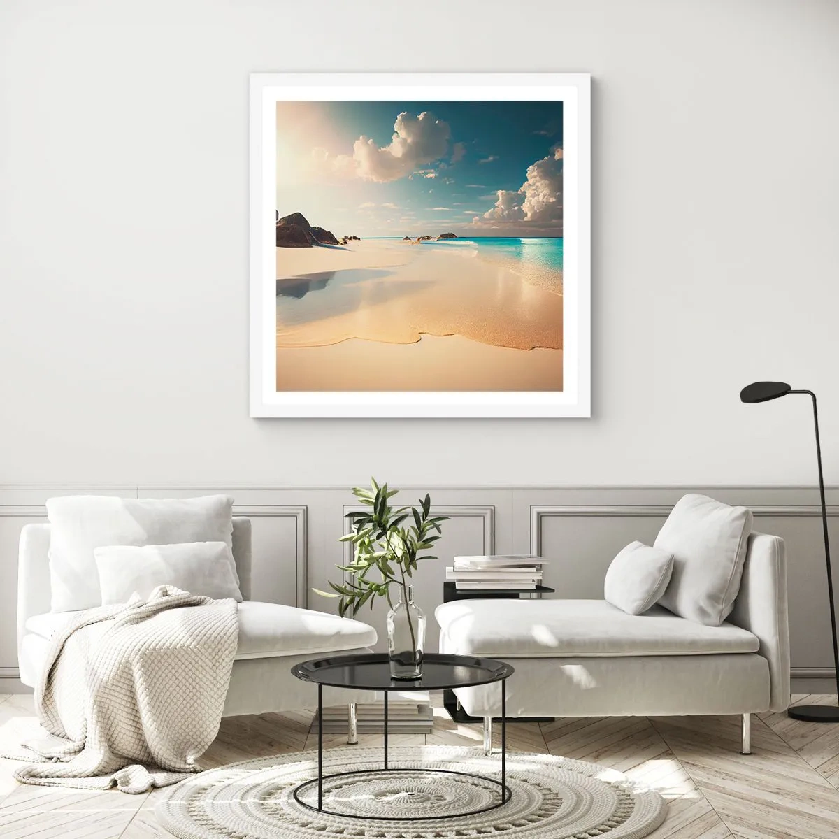 Poster in cornice bianca - Giornata ideale - 30x30 cm