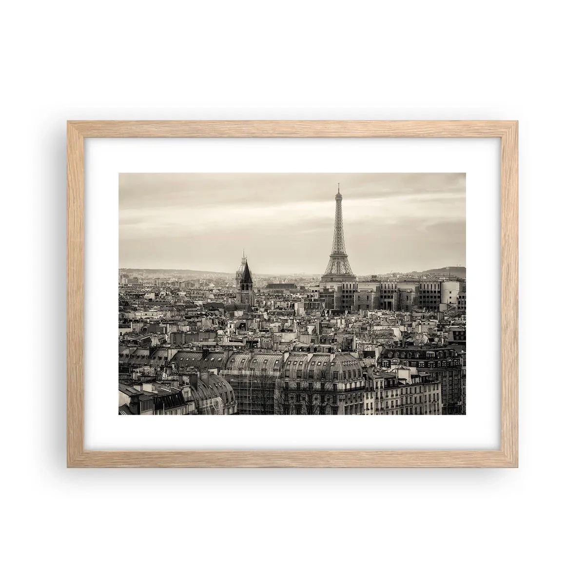 Poster in cornice rovere chiaro - Sui tetti di Parigi - 40x30 cm