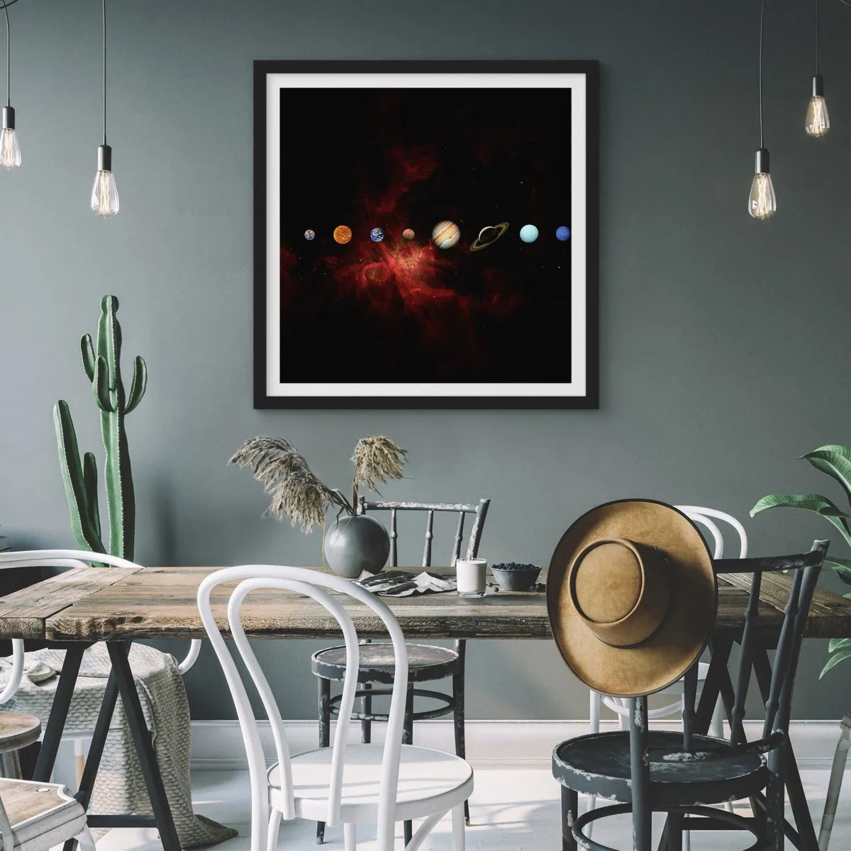 Poster in cornice nera - Il nostro vicinato - 50x50 cm