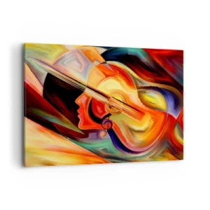 Quadro su tela - Stampe su Tela - Astrazione colorata ispirata alla musica e alla chitarra - 120x80cm - L'armonia dei suoni - Decorazione murale moderna per soggiorno e camera da letto ARTTOR