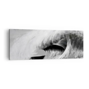 Quadro su tela - Stampe su Tela - Onda oceanica spettacolare in monocromia - 140x50cm - La furia dell'oceano - Decorazione murale moderna per soggiorno e camera da letto ARTTOR