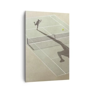 Quadro su tela - Stampe su Tela - L'ombra di un tennista sul campo durante una partita di tennis - 70x100cm - Sconfiggere se stesso - Decorazione murale moderna per soggiorno e camera da letto ARTTOR