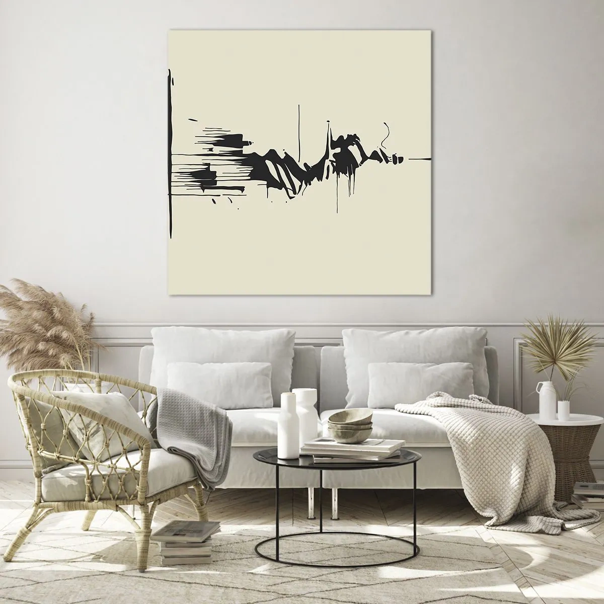 Quadro su vetro - Astrazione frettolosa - 50x50 cm