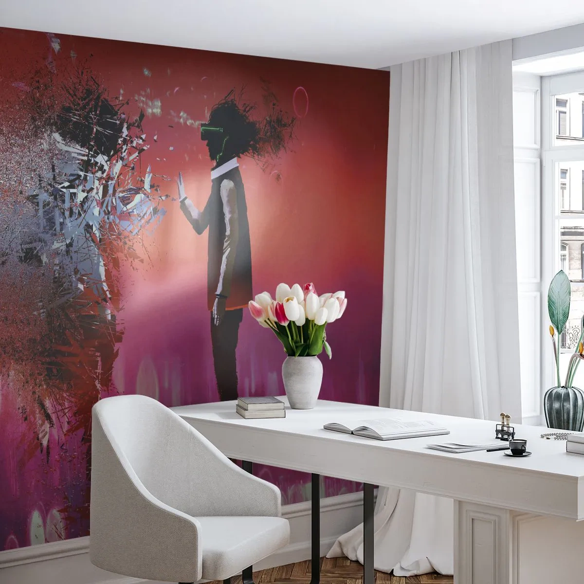 Fotomurali Premium Sand - Puoi guardare te stesso? - Astrazione, Pezzo, Persone - 500x350 cm