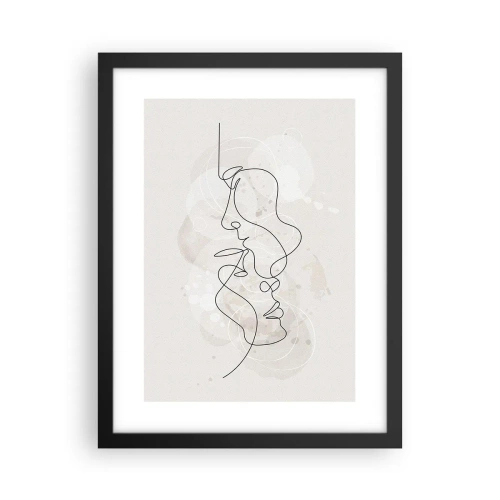 Poster in cornice nera - Intrecciati in un abbraccio - 30x40 cm