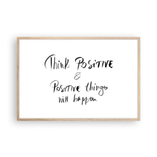 Poster in cornice rovere chiaro - Come vivere? - 91x61 cm