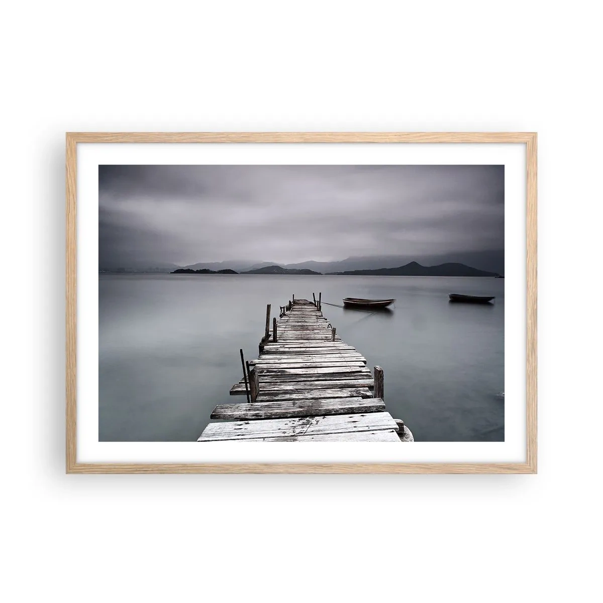 Poster in cornice rovere chiaro - Domani puoi partire - 70x50 cm