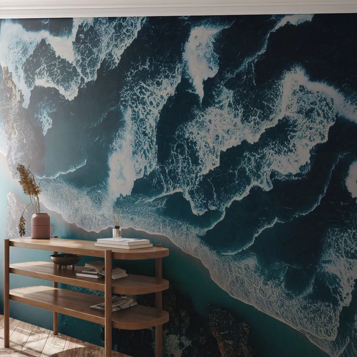 Fotomurali Autoadesivo Deluxe Sticker - Avvolte dalle onde - Scogliera, Mare, Natura - 250x175 cm