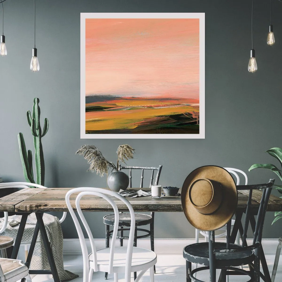 Poster - In tonalità di rosa - 60x60 cm