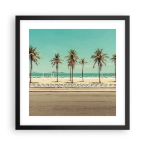 Poster in cornice nera - A guardia della spiaggia - 40x40 cm