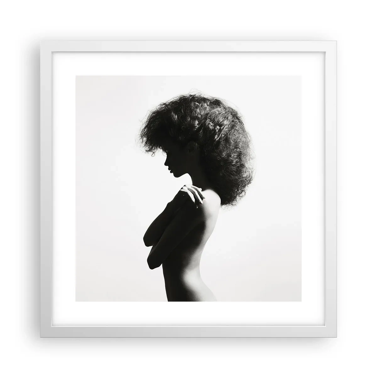 Poster in cornice bianca - Come un fiore su un gambo snello - 40x40 cm