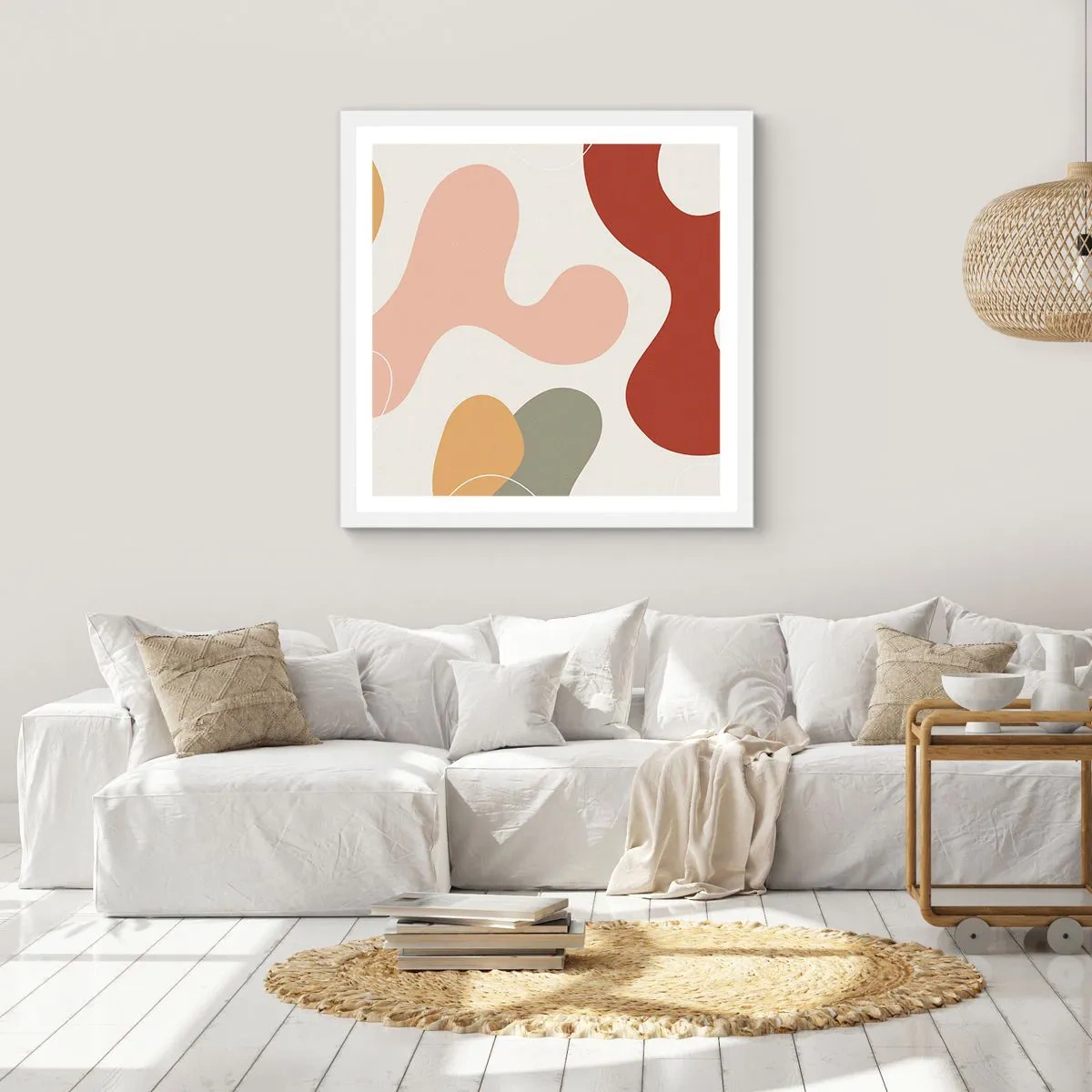 Poster in cornice bianca - Ghirigori - 40x40 cm