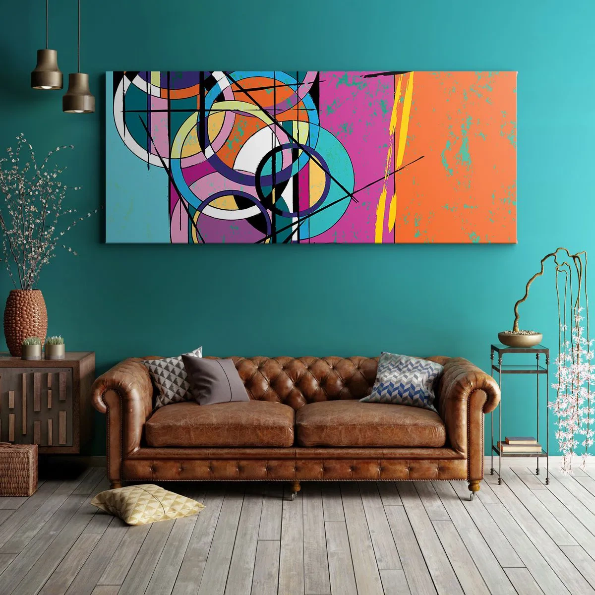 Quadro su tela - Stampe su Tela - Un cerchio dietro l'altro - 100x40 cm