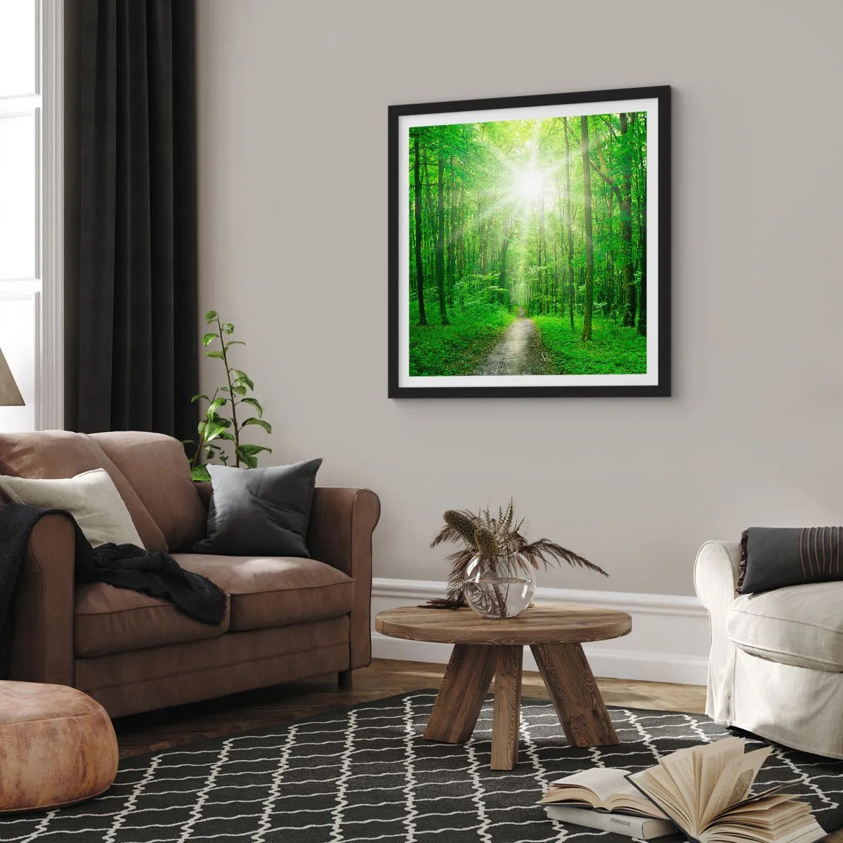 Poster in cornice nera - Cattedrale verde - 30x30 cm
